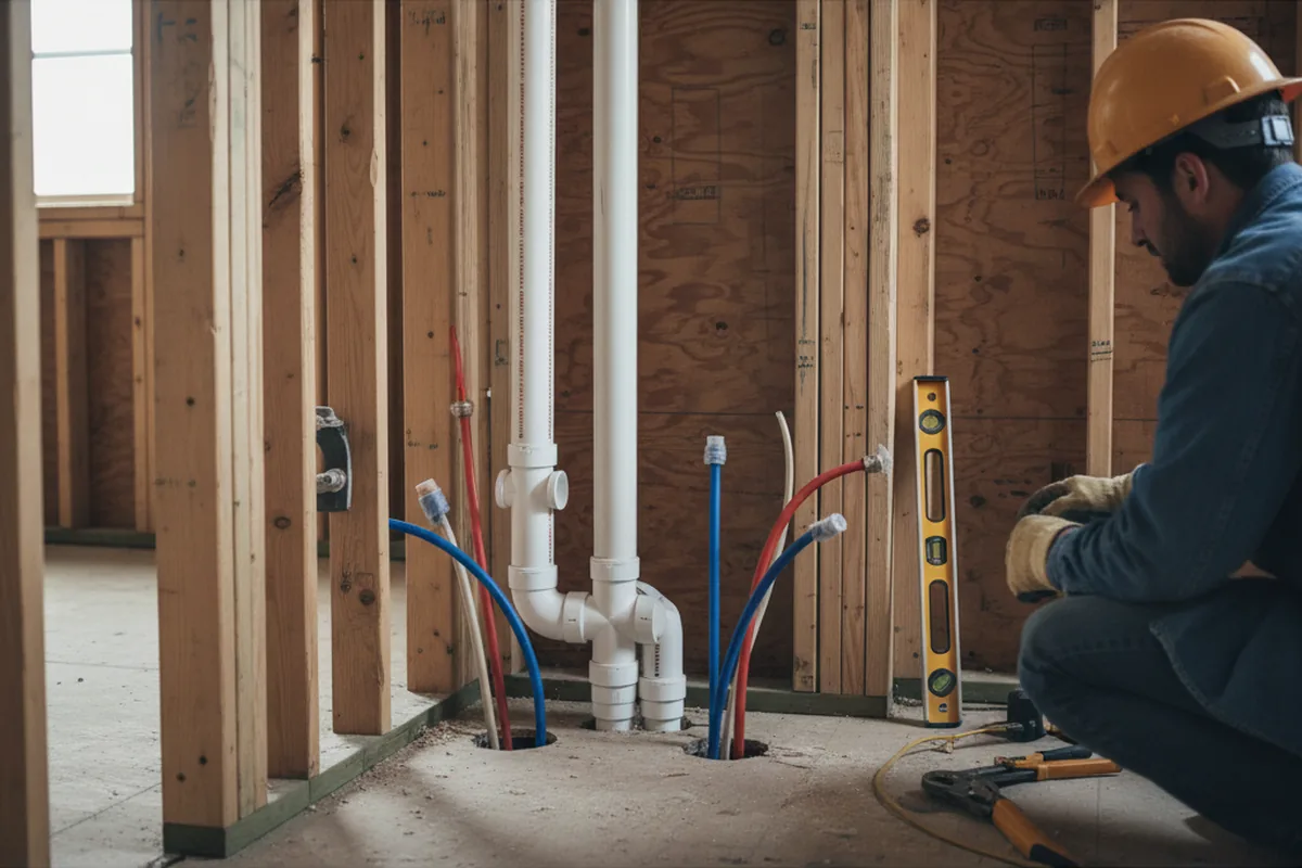 Drain and supply rough-in during Garbage Disposal Repair in Addyston