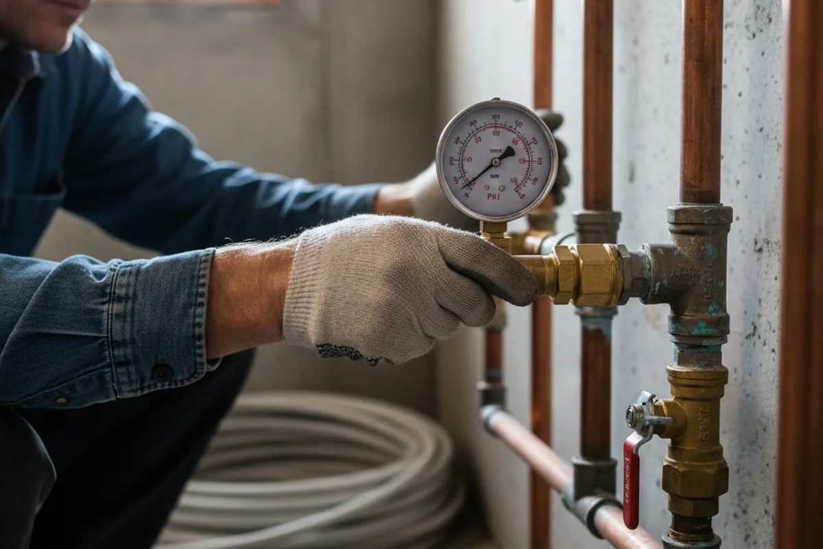 Pressure testing a repaired line during Water Line Repair in Addyston